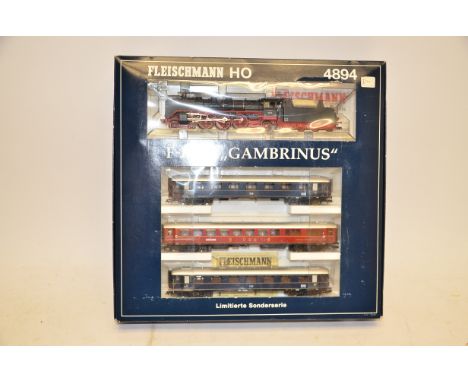 A Fleischmann HO Gauge German 'Gambrinus' Limited Edition Steam Train Pack, ref 4894, containing DB class 03 4-6-2 no 03 140,