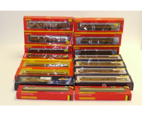 Tri-ang Hornby (Margate and China ) and Bachmann 00 Gauge teak style LNER Coaches, T/H R745/6 Third and Full Brake, Hornby (M