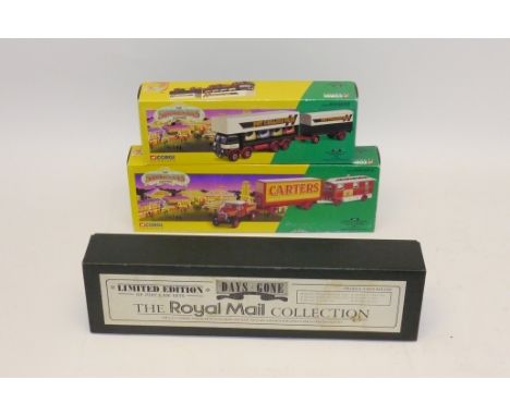 Corgi Classics Showmans Range and Lledo Royal Mail, A boxed group comprising, Corgi Carters Steam Fair, Scammell Highwayman b