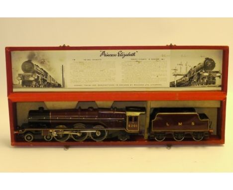 Hornby 0 Gauge LMS  6201 'Princess Elizabeth and Tender, in crimson lake, re-sprayed and substantially rebuilt, re-wheeled, m