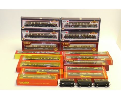 Tri-ang Hornby (Margate and China ), Airfix GMR and Bachmann 00 Gauge GWR chocolate and cream coaches, T/H R743A and 744 MK1 