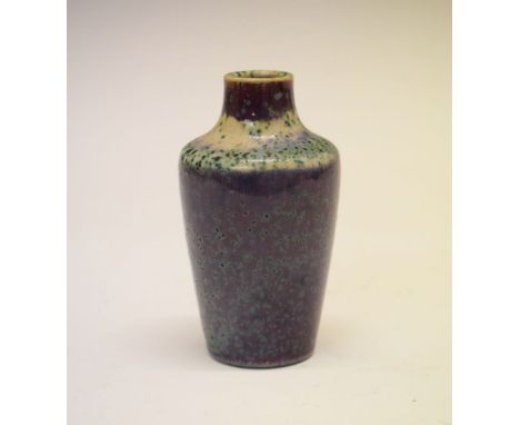 Small early 20th Century Ruskin Pottery high-fired vase, William Howson Taylor, circa 1905, of shouldered ovoid form with sea