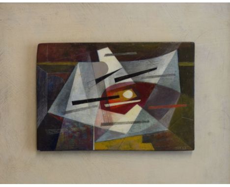 Clarke Hutton (1898-1984) - Oil on panel - Horizontal Forces II, monogrammed and dated '68 lower right, signed and titled ver