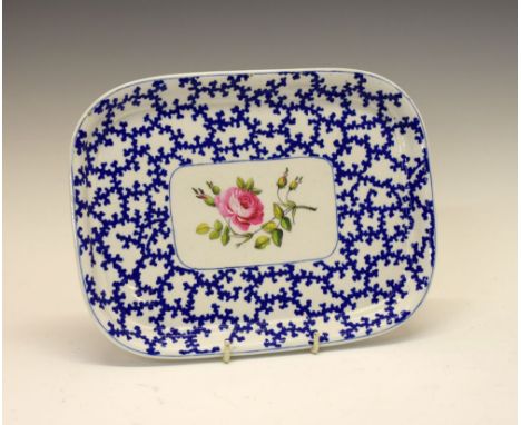 Earlt to mid 19th Century Flight, Barr &amp; Barr Worcester porcelain tray or stand of rounded oblong form with central paint