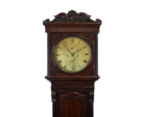 Good early 19th Century Scottish mahogany-cased eight-day brass dial longcase clock, James Muirhead Junior, Glasgow, of 'Dome