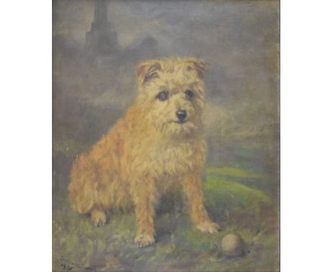 20th Century English School - Portrait of Tim, a terrier, indistinctly signed and dated 1925 lower left (Tim was killed in Hy