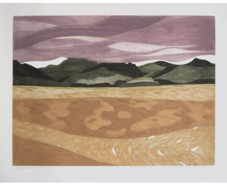 John Brunsdon ARCA (1933-2014) - Limited edition coloured etching - 'Low cloud over Snowdon', No.96/100, signed in pencil to 