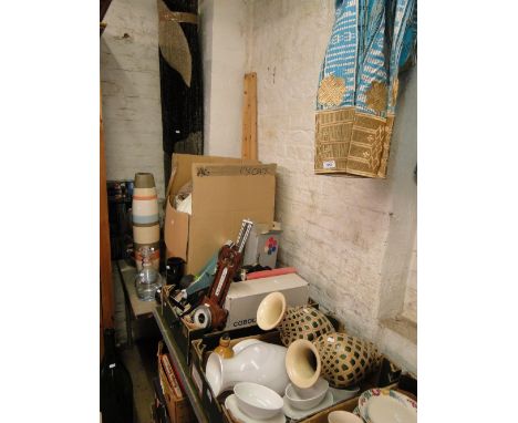 Vases, barometer, rug, cushions, etc.