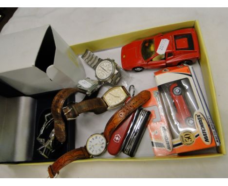 Wrist watches, Swiss Army knife, etc
