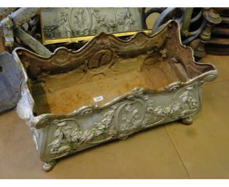 A French embossed cast metal planter