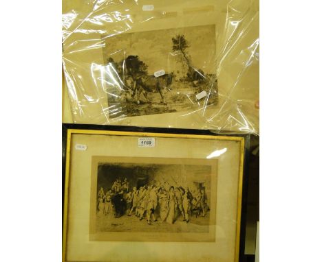 Print "The Queen of the swords" & a folder of engravings