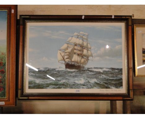 Montagu Dawson Cutty Sark print, framed