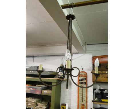 4-branch wrought iron ceiling light fitting