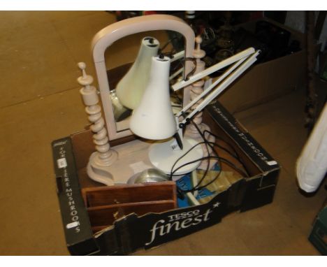 Toilet mirror, stationery rack, lamp, etc