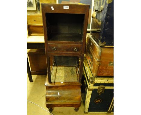 A Georgian mahogany night stand & a Victorian mahogany step commode