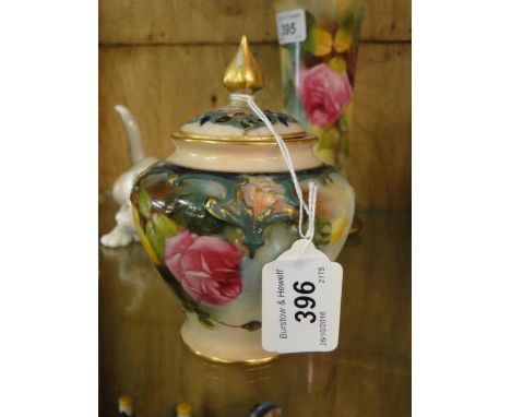 A Royal Worcester pot-pourri jar and cover, 279/H with painted rose decoration.