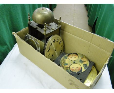 Lantern clock, clock case, dials etc