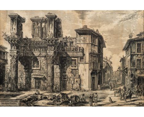 Giovanni Battista Piranesi (Italian, 1720-1778) -Veduta degli Avanzi del Foro di Nerva (trimmed) -Etching on laid paper -46.5