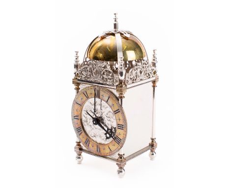 Charles Frodsham, London, a modern silver lantern clock-style carriage clock the eight-day duration timepiece movement having