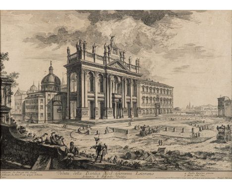 Giovanni Battista Piranesi (Italian, 1720-1778) -Veduta della Basilica di S. Giovanni Laterano -Etching on laid paper (trimme