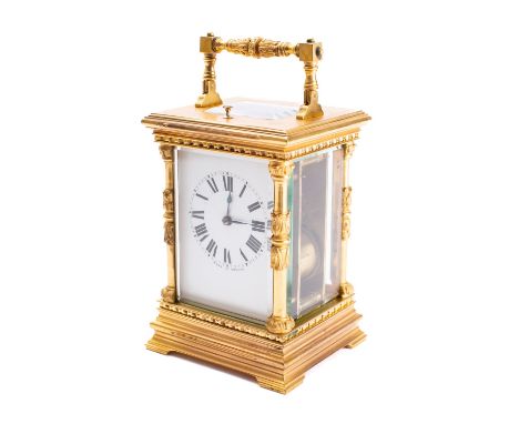 A French late-Victorian decorative Anglaise carriage clock the eight-day duration movement having a platform lever escapement