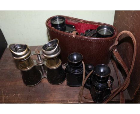 THREE PAIRS OF VINTAGE BINOCULARS, one cased 