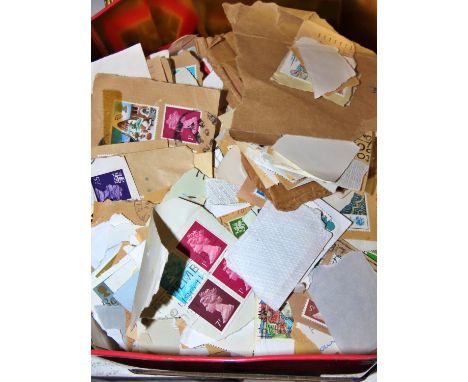 Two tins of unsorted stamps together with a collection of First Day Covers 