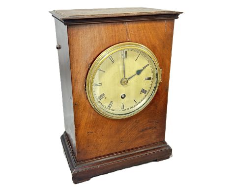 RAF interest: An early 20th century walnut cased mantle clock in the Regency style, the brass movement plate numbered 5407 an
