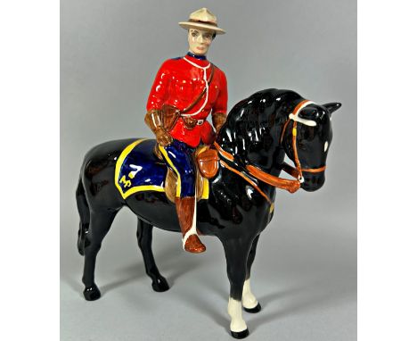 A Beswick model of a Mountie on horseback, 19cm x 19cm approx