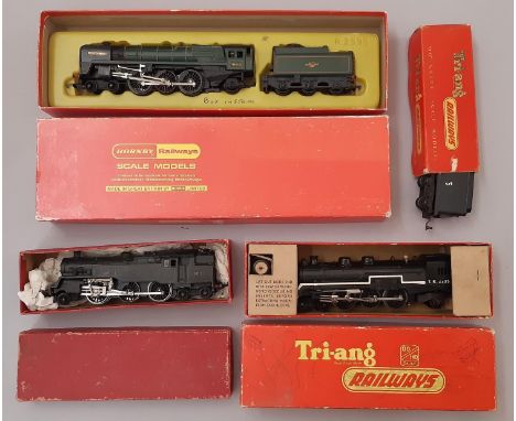 Three 00 gauge locomotives comprising the following; Triang R54 2-6-4 Pacific Class locomotive no 80137 in BR black, boxed wi