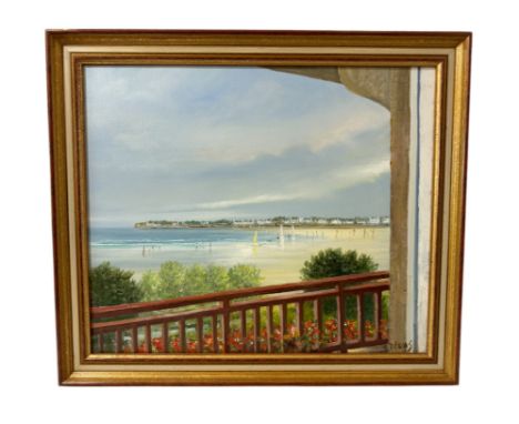 D. Lucas (20th-21st Century) - A beach view, oil on canvas, signed lower right, 46 x 55 cm, framed