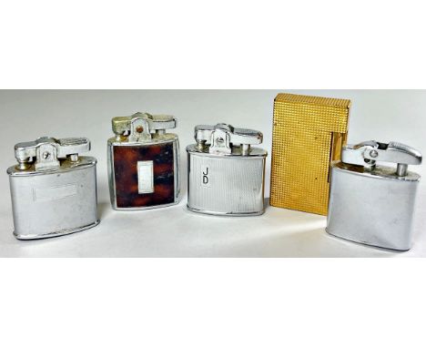 Four vintage cigarette lighters by Ronson, Dupont, etc