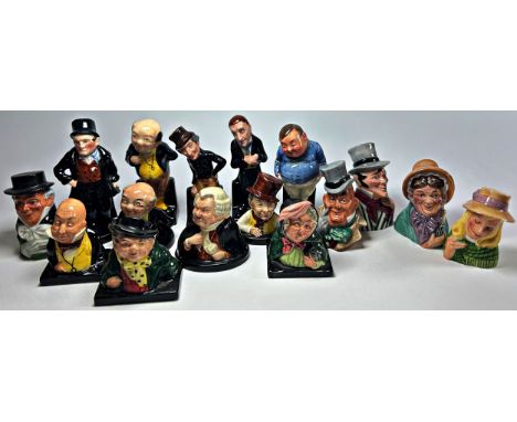 A collection of miniature 'Pickwick' characters by Beswick and Royal Doulton to include, Sam Weller, Sairy Gamp, Urlah Heep, 