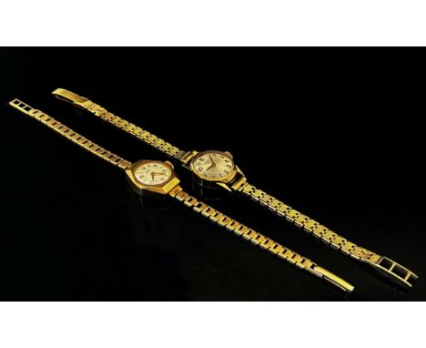 A lady’s 9ct yellow gold cased Rotary wristwatch, with 17mm case, 13.5g (gross weight) together with 9ct yellow gold cased Bu