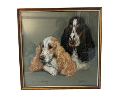 Marjorie Cox (1915-2003) - 'Mini and Toffee' (1969), pastel, signed, dated and titled below, 48 x 48 cm, framed