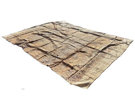 Large Pacific Islands Tapa bark cloth, possible from Tonga, hand painted with natural dyes with stylised birds and animals 41