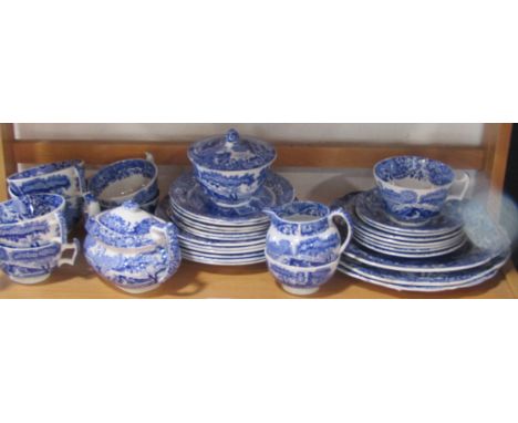 Italian Spode tea set comprising various plates, sugar basin, milk jug, cups and saucers, etc