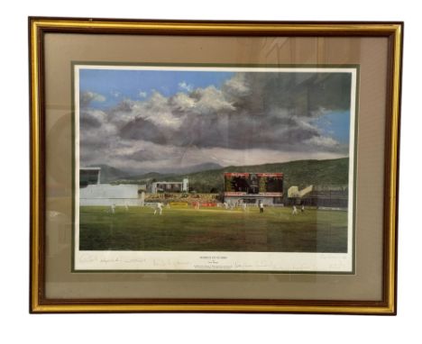 Jack Russell (b.1963) - 'Moment of Glory' (Cricket Interest), signed limited edition print, bearing the artist's as well as m