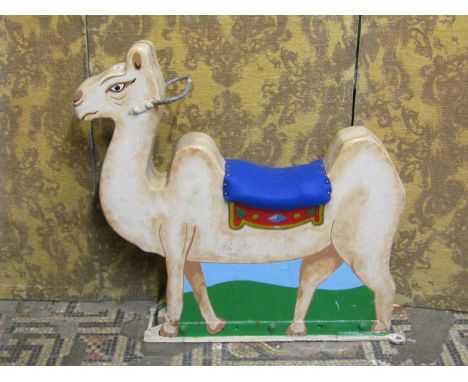 A vintage wooden fairground camel ride with refreshed painted finish, 80 cm high x approx 90 cm long x 20 cm deep