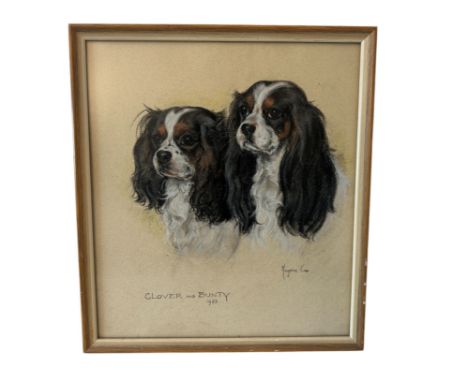 Marjorie Cox (1915-2003) - 'Clover and Bunty' (1983), pastel, signed, dated and titled below, 48 x 48 cm, framed