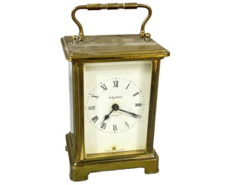 A small brass cased Bayard carriage clock with 8 day movement, 11 x 8cm.