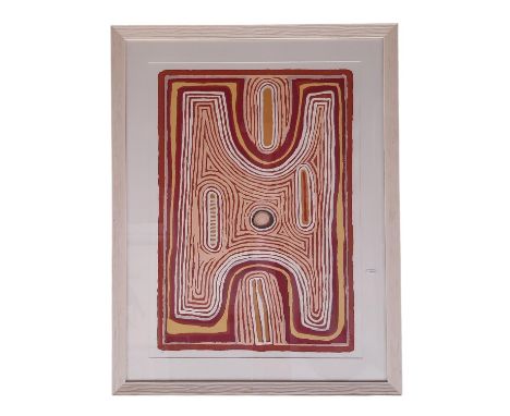 Tjumpo Tjapanangka (c.1930-2007) – 'Boy’s Initiation - Wati Kutjarra', artist's proof screenprint, 84 x 59 cm, frame dimensio