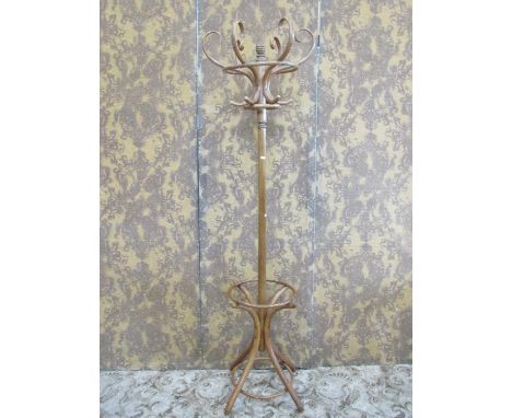 A vintage Bentwood floorstanding hat/coat stand, 198 cm high