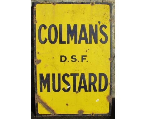 A vintage rectangular enamel sign advertising Colman's D.S. F. mustard (AF), 91 cm x 61 cm