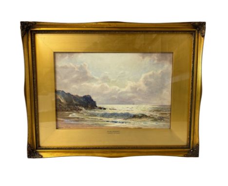 James Aitken (act.1880-1935) - 'Bude, Cornwall', watercolour, signed below with inscription to gilt slip, 20 x 30 cm, glazed 