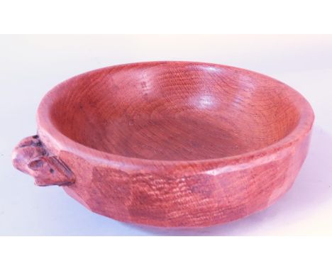 Robert 'Mouseman' Thompson, an adzed oak bowl, 15.5cm diameter