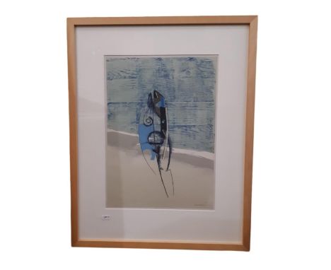 Charles Howard (b.1922-2007) – Blue Mask (1977), mixed media, signed and dated lower right, 41 x 30 cm, framed