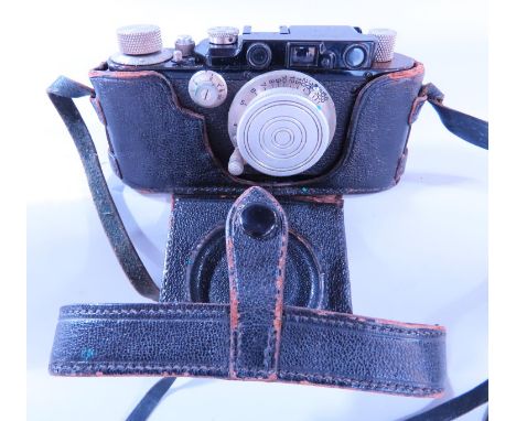 Photography Interest - A Leica camera model III Chrom number 120224, 1933, together with leather case