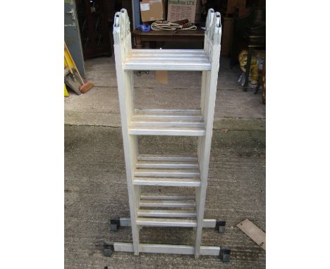 A folding aluminium ladder 