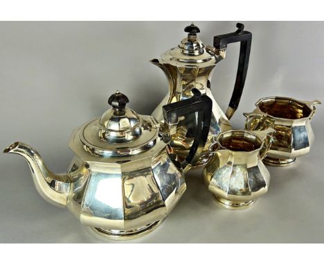 A Georgian silver four piece tea service, Sheffield, 1913, maker R.F Mosely &amp; Co, 61.2 oz approx